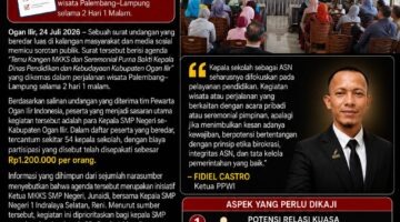 VIRAL! Dugaan Mobilisasi Kepala Sekolah untuk Wisata Purna Bakti Kepala Dinas Dikbud Ogan Ilir Tuai Sorotan Publik